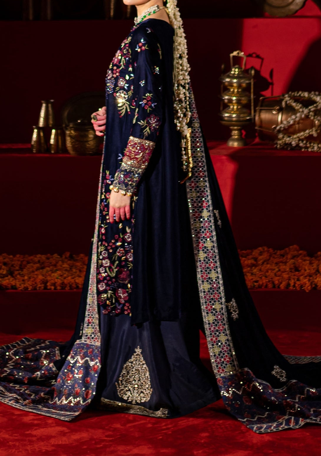 Nureh Embroidered Pakistani Luxury Velvet Dress