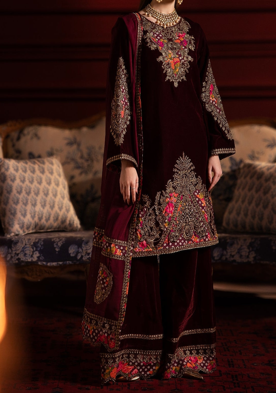 Charizma Embroidered Pakistani Premium Velvet Dress