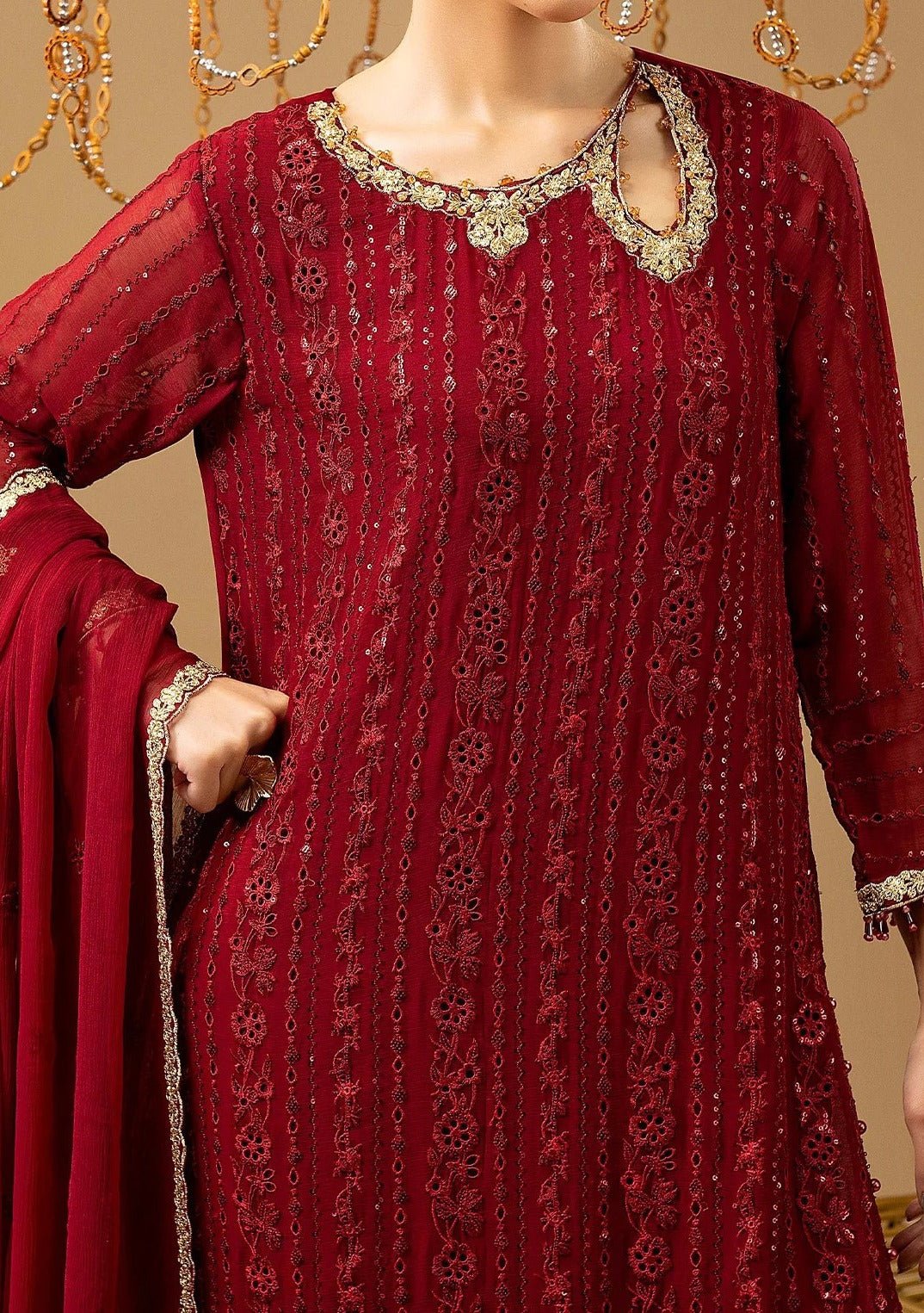 Adan's Libas Pakistani Luxury Chiffon Dress - db30050