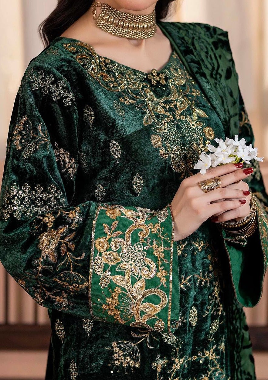 Adan's Libas Plachi Pakistani Velvet Dress - db27736