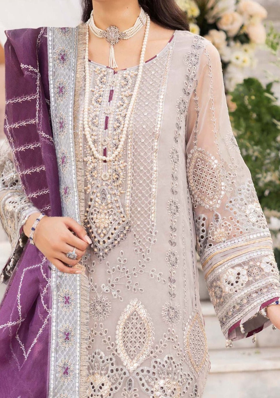 Adan's Libas Whispering Breeze Pakistani Luxury Palazzo Suit - db27330