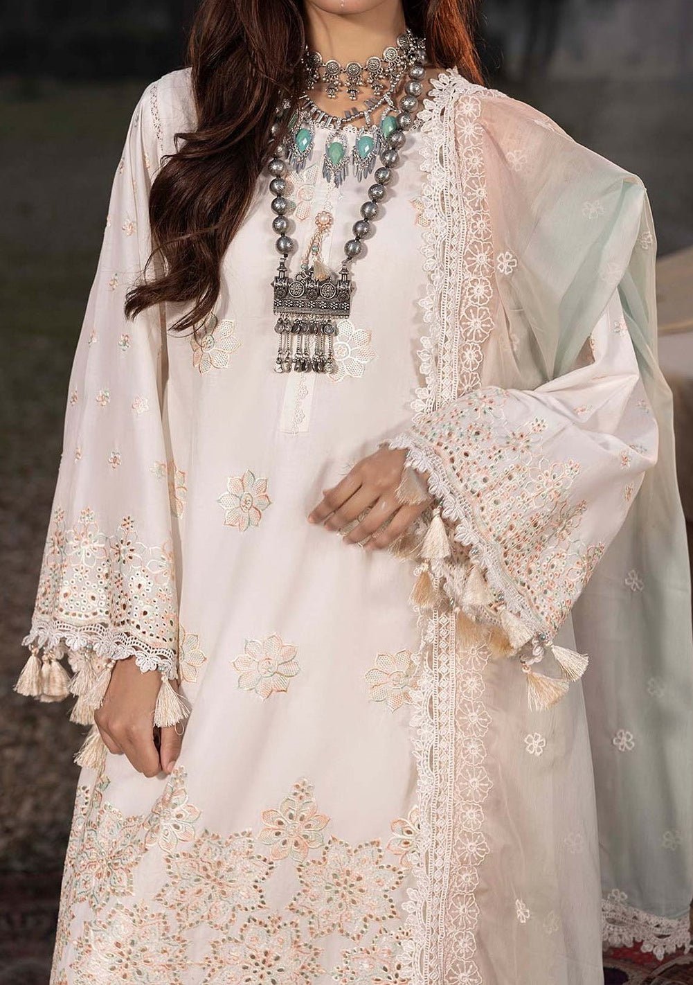 Adna's Libas Multikaari Pakistani Lawn Dress - db28371