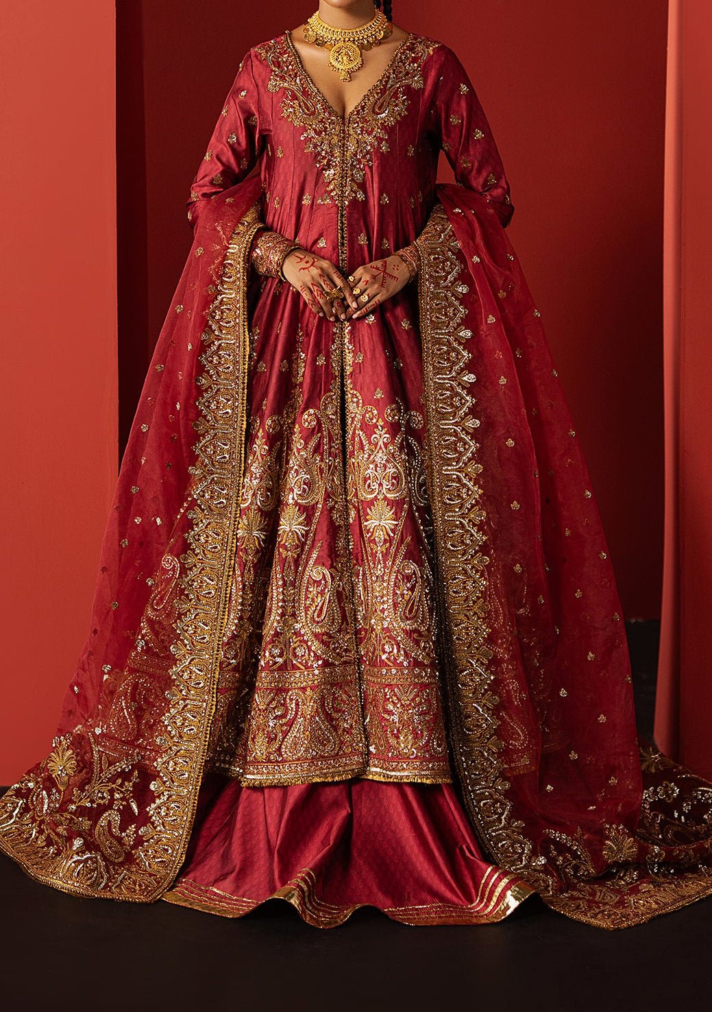 Afrozeh Divani Pakistani Luxury Silk Dress - db30404