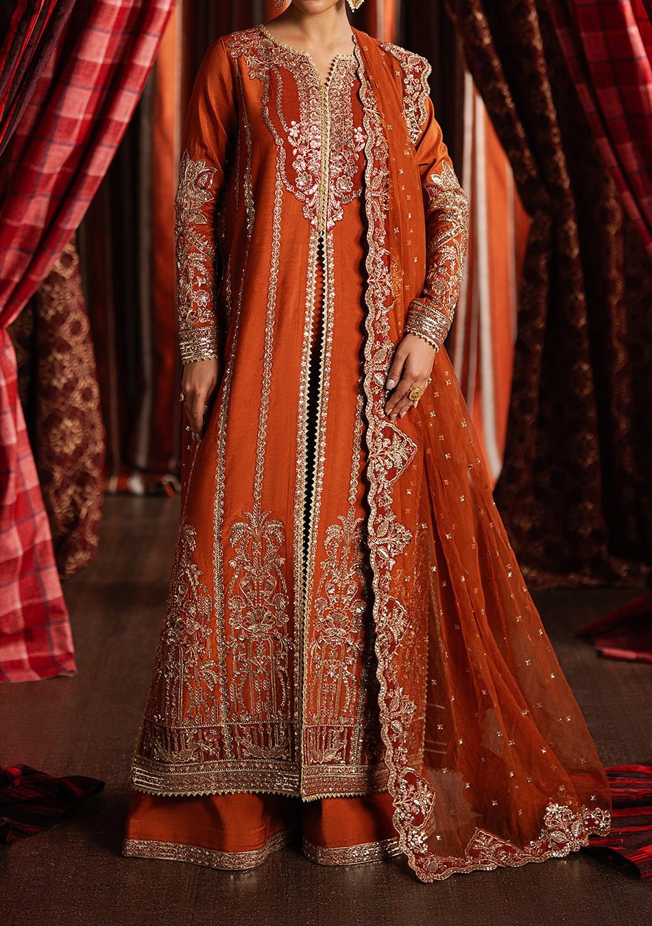 Afrozeh Divani Pakistani Luxury Silk Dress - db30400