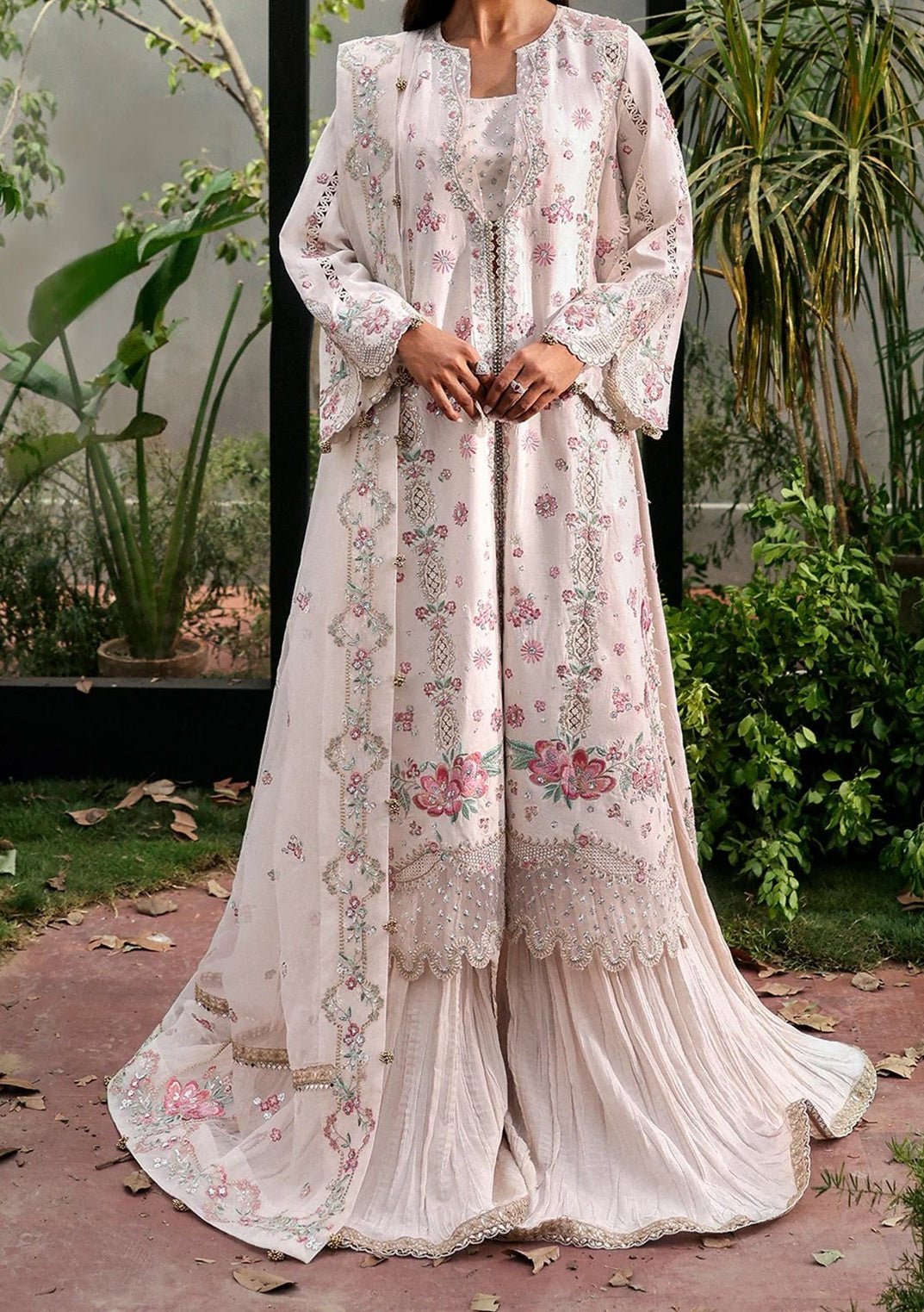 Afrozeh La Fuchsia Pakistani Luxury Dress - db29924