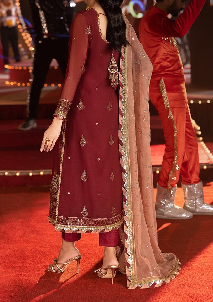 Asim Jofa Luxury Festive Embroidered Chiffon Dress - db28854