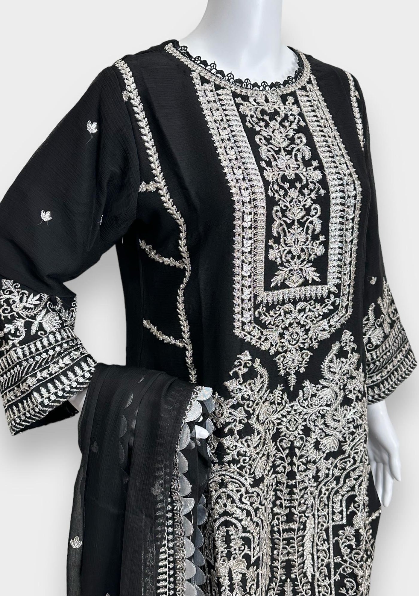 Asim Jofa Replica Embroidered Chiffon Dress - db25272