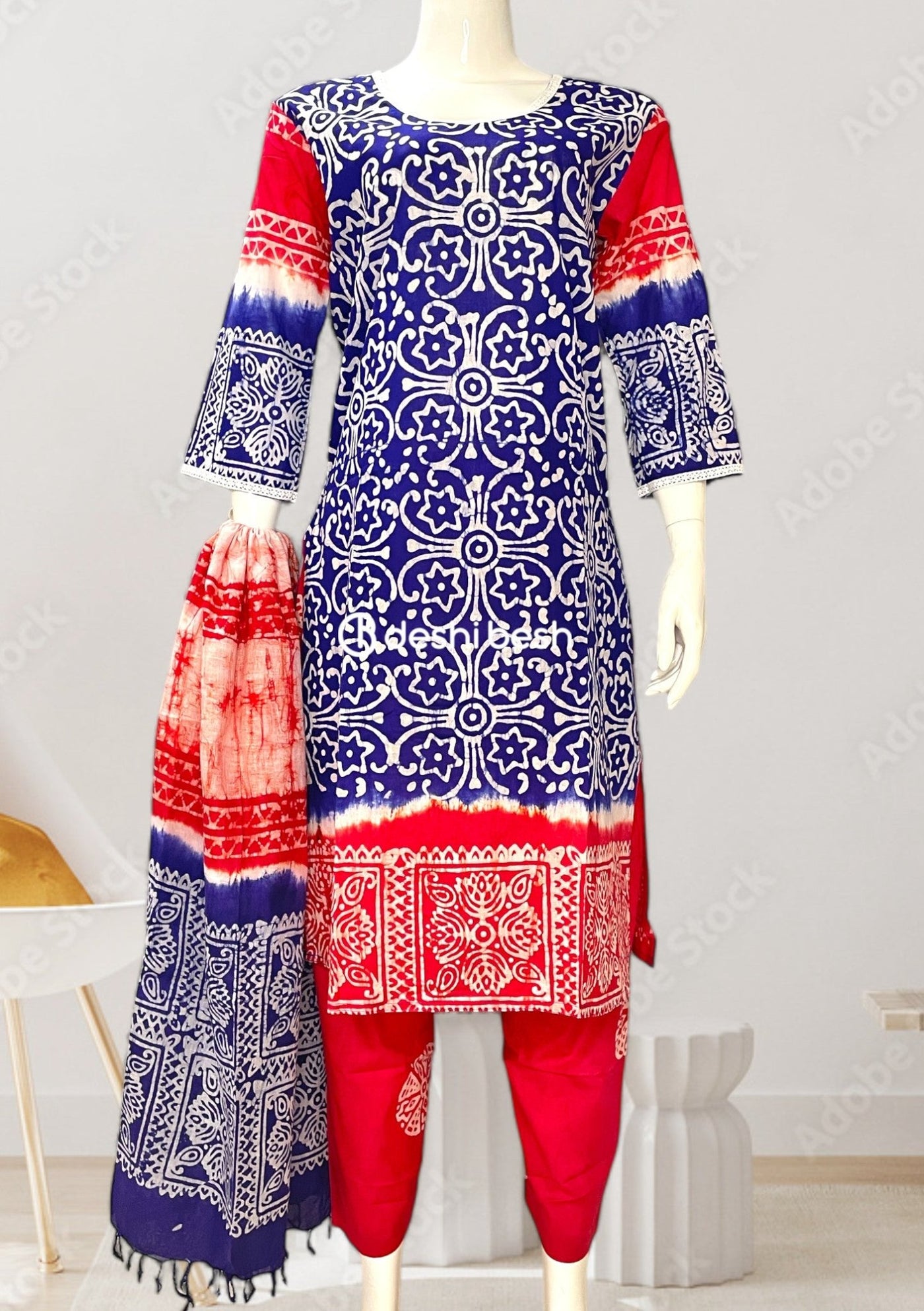 Batik Printed Everyday Use Cotton Salwar Suit - db26420