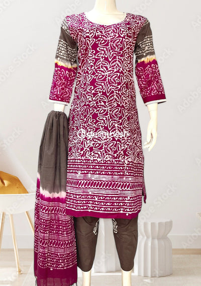 Batik Printed Everyday Use Cotton Salwar Suit - db26420