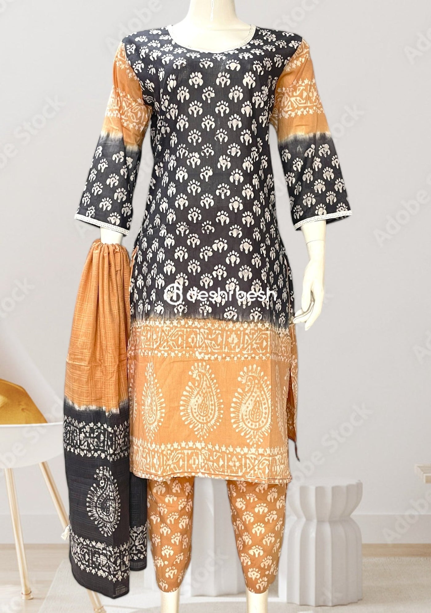 Batik Printed Everyday Use Cotton Salwar Suit - db26420