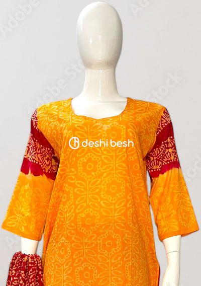 Batik Printed Everyday Use Cotton Salwar Suit - db26420