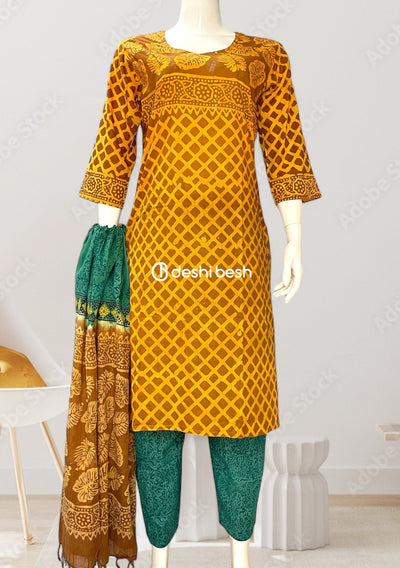 Batik Printed Everyday Use Cotton Salwar Suit - db26420