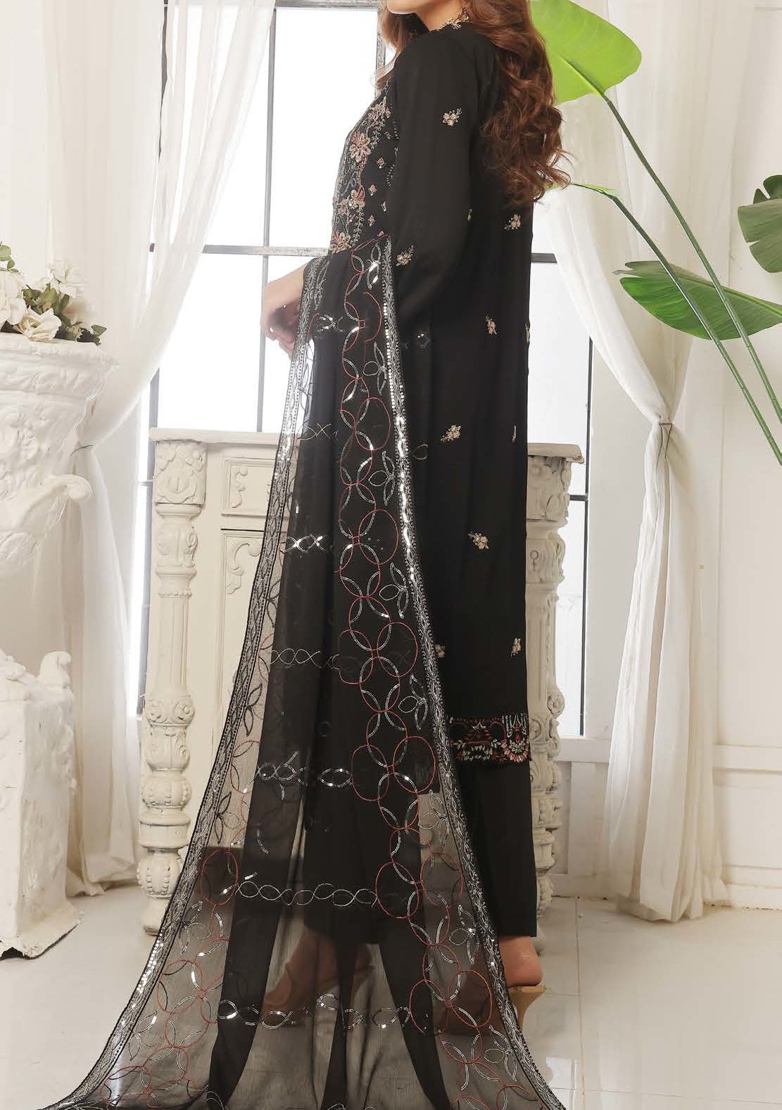 Bin Hameed Aabira Luxury Embroidered Chiffon Dress - db29484
