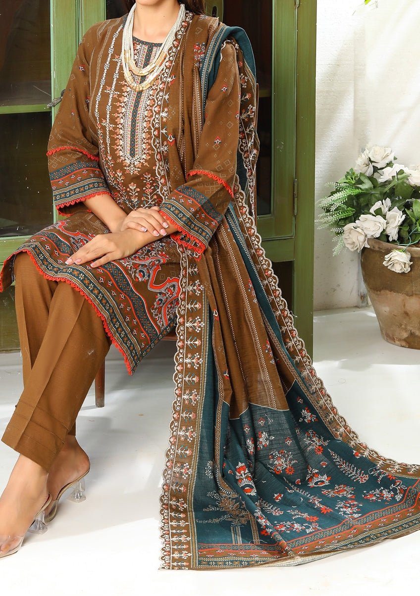 Bin Hameed Emma Embroidered Khaddar Dress - db30407