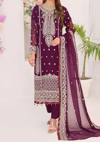 Bin Hameed Fabiha Heavy Embroidered Chiffon Dress - db25813