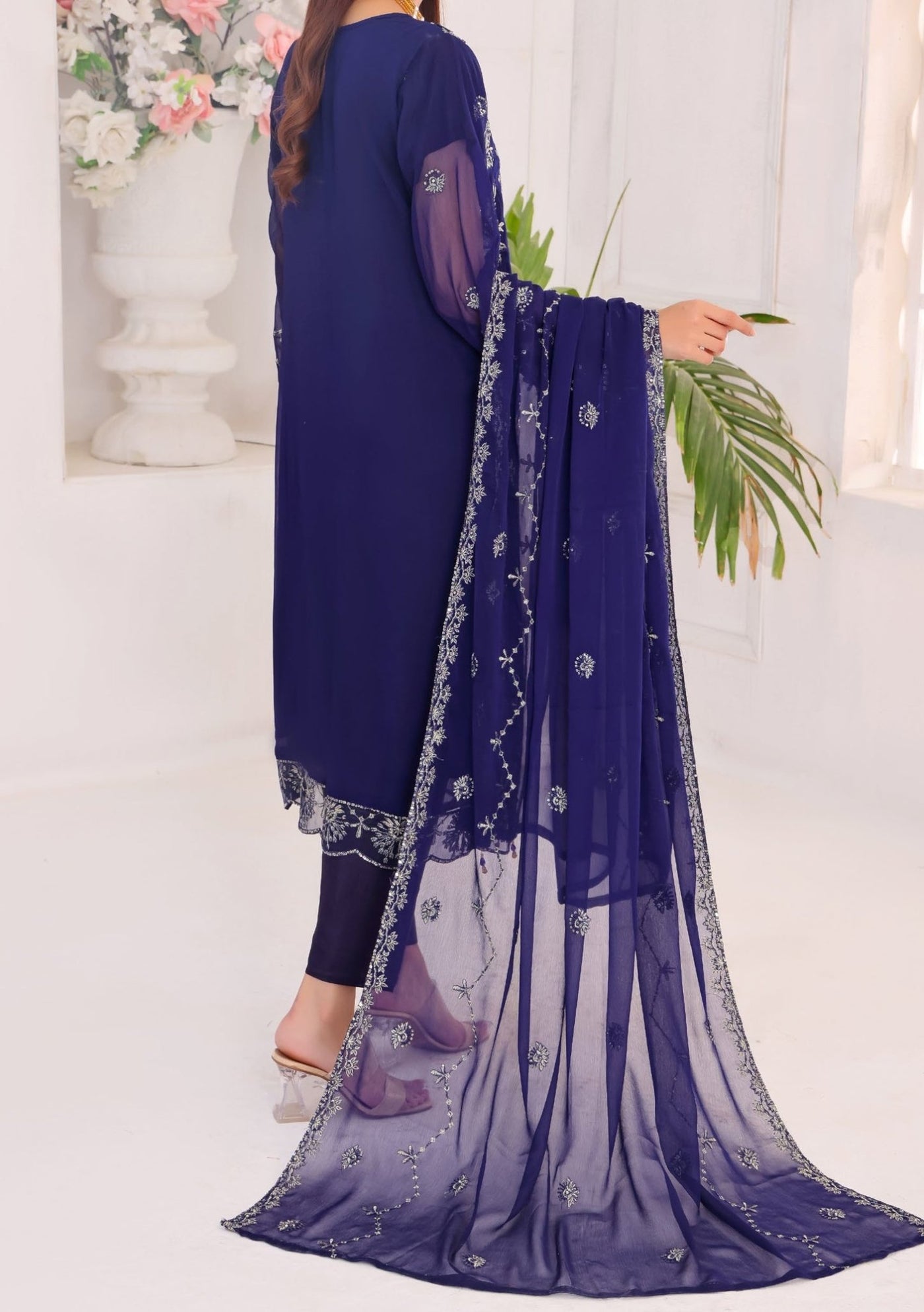 Bin Hameed Fabiha Heavy Embroidered Chiffon Dress - db25809