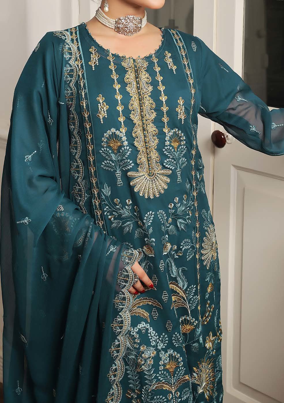 Bin Hameed Himsa Luxury Embroidered Chiffon Dress - db27977