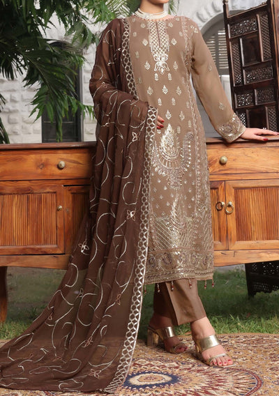 Bin Hameed Himsa Luxury Embroidered Chiffon Dress - db27976