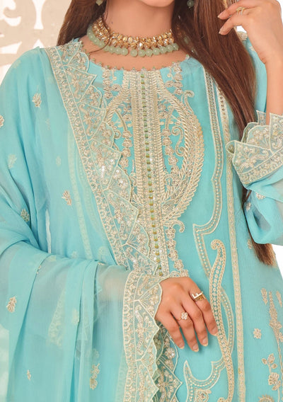 Bin Hameed Maah Rang Heavy Embroidered Chiffon Dress - db26025