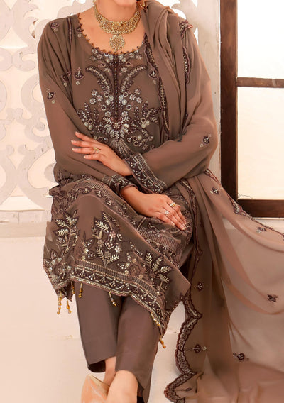 Bin Hameed Maah Rang Heavy Embroidered Chiffon Dress - db26020