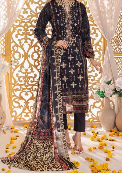 Bin Hameed Mahrukh Embroidered Printed Lawn Dress - db26153