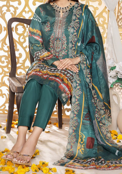 Bin Hameed Mahrukh Embroidered Printed Lawn Dress - db26158