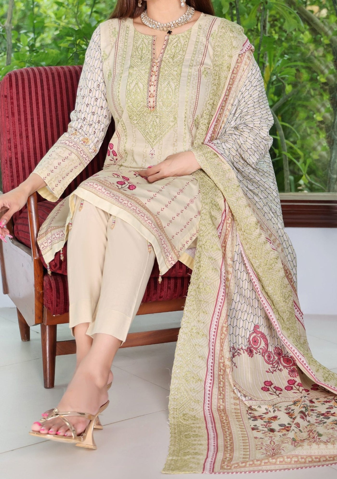 Bin Hameed Mahrukh Embroidered Printed Lawn Dress - db26162