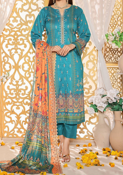 Bin Hameed Mahrukh Embroidered Printed Lawn Dress - db26156