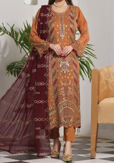 Bin Hameed Middhat Heavy Embroidered Chiffon Dress - db26189