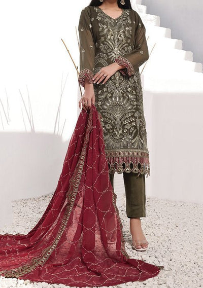 Bin Hameed Middhat Heavy Embroidered Chiffon Dress - db25890