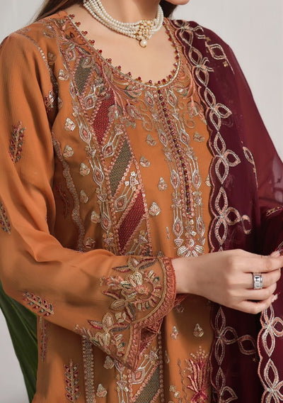 Bin Hameed Middhat Heavy Embroidered Chiffon Dress - db26189