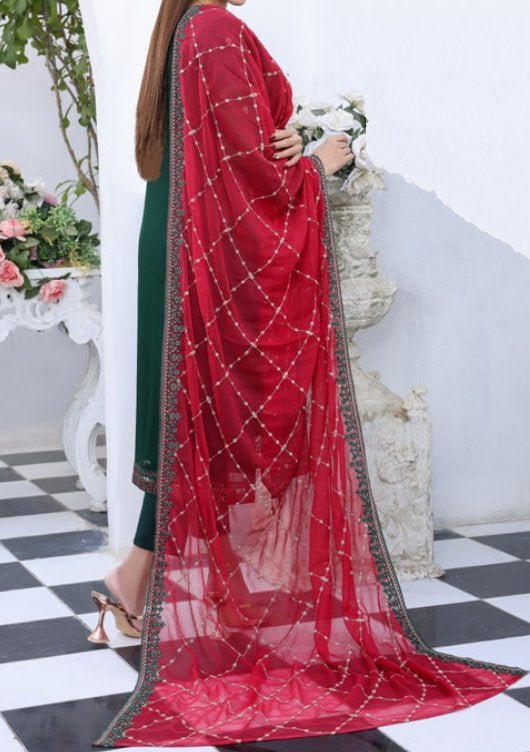 Bin Hameed Middhat Heavy Embroidered Chiffon Dress - db26190