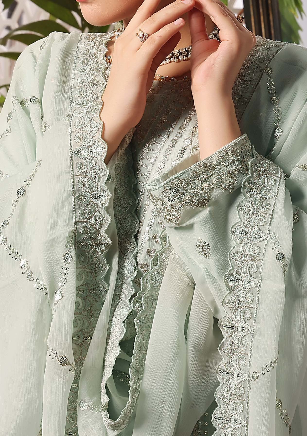 Bin Hameed Nazin Heavy Embroidered Chiffon Dress - db26491