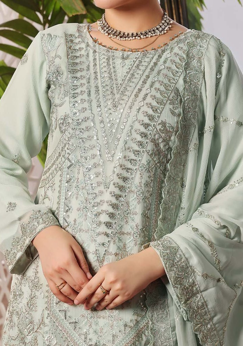 Bin Hameed Nazin Heavy Embroidered Chiffon Dress - db26491