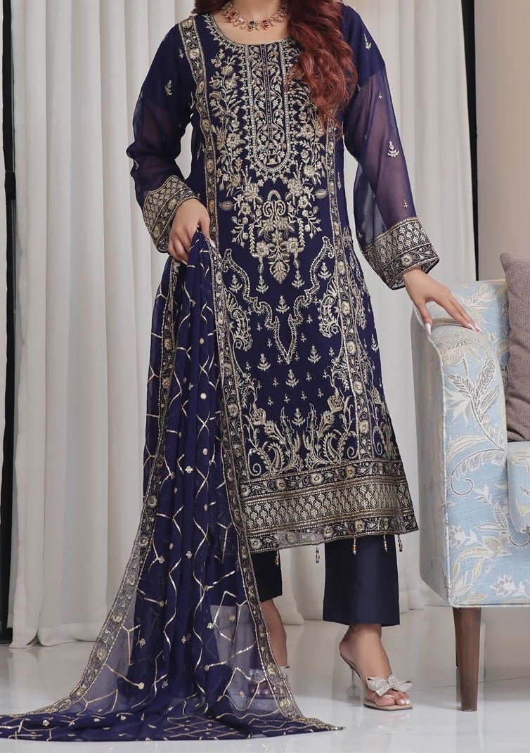 Bin Hameed Nisha Luxury Embroidered Chiffon Dress - db28018