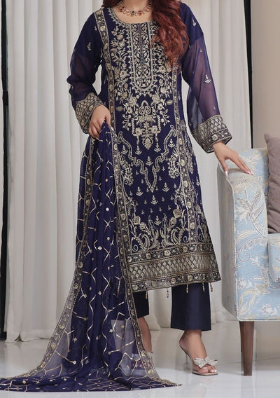 Bin Hameed Nisha Luxury Embroidered Chiffon Dress - db28018
