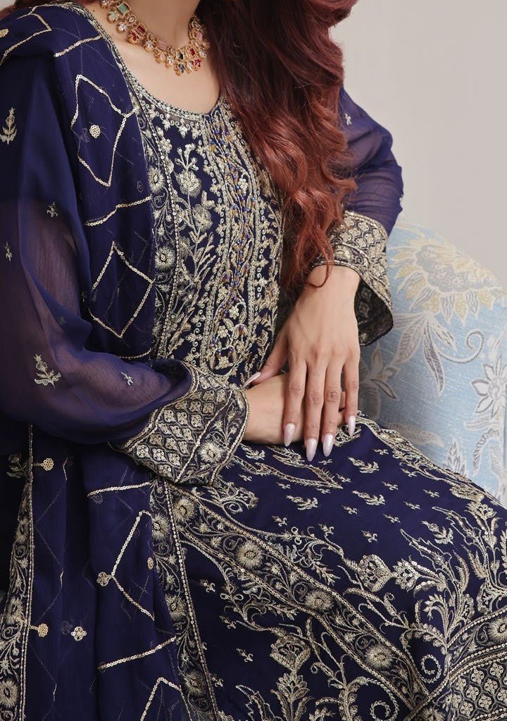 Bin Hameed Nisha Luxury Embroidered Chiffon Dress - db28018