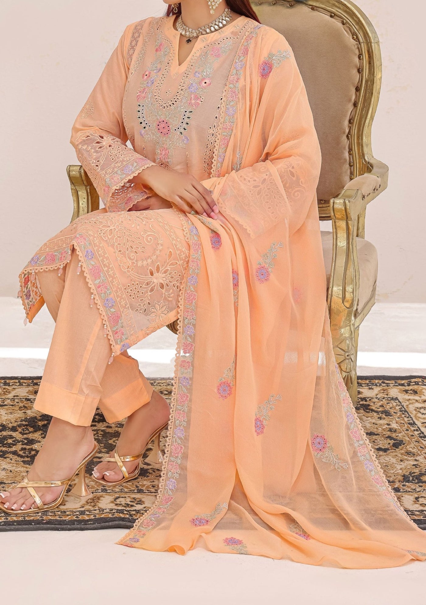 Bin Hameed Raiqa Embroidered Chickenkari Lawn - db26829