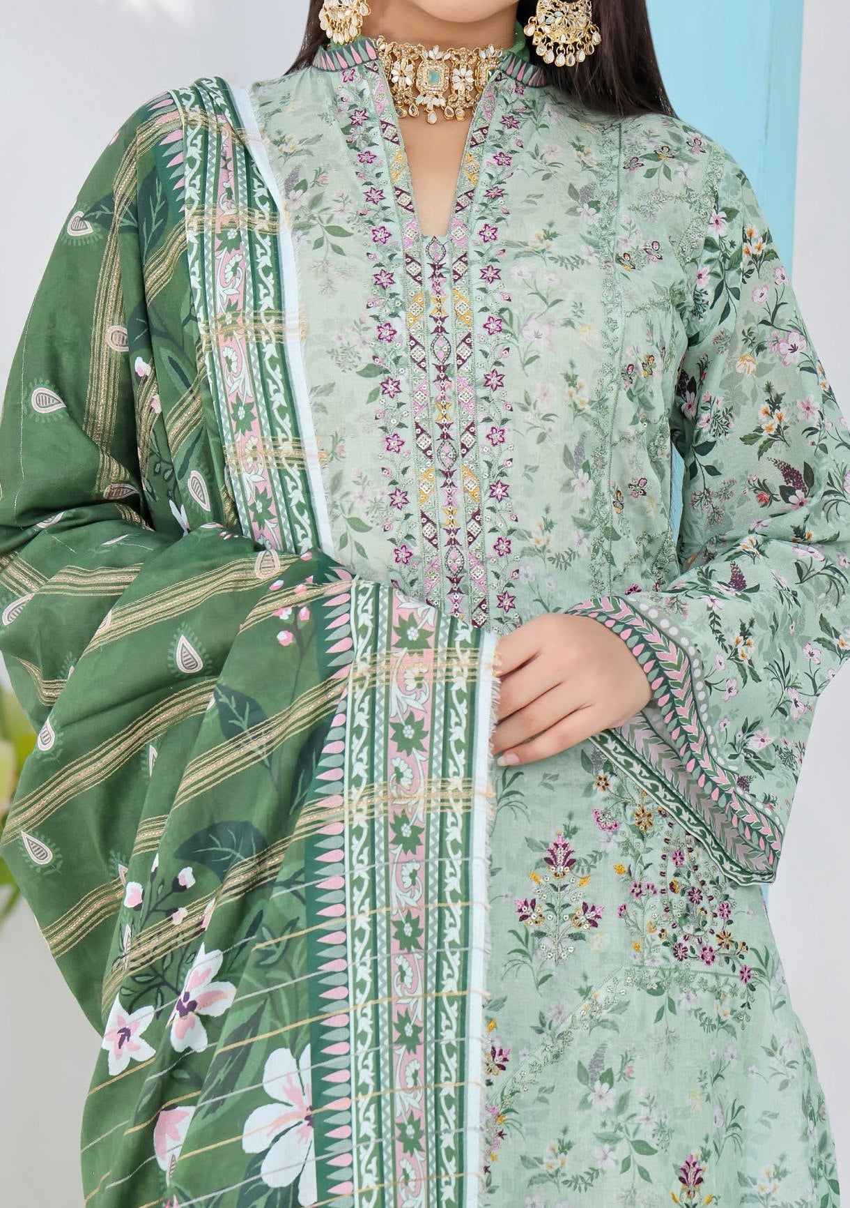 Bin Hameed Rozina Embroidered Printed Lawn Dress - db26197