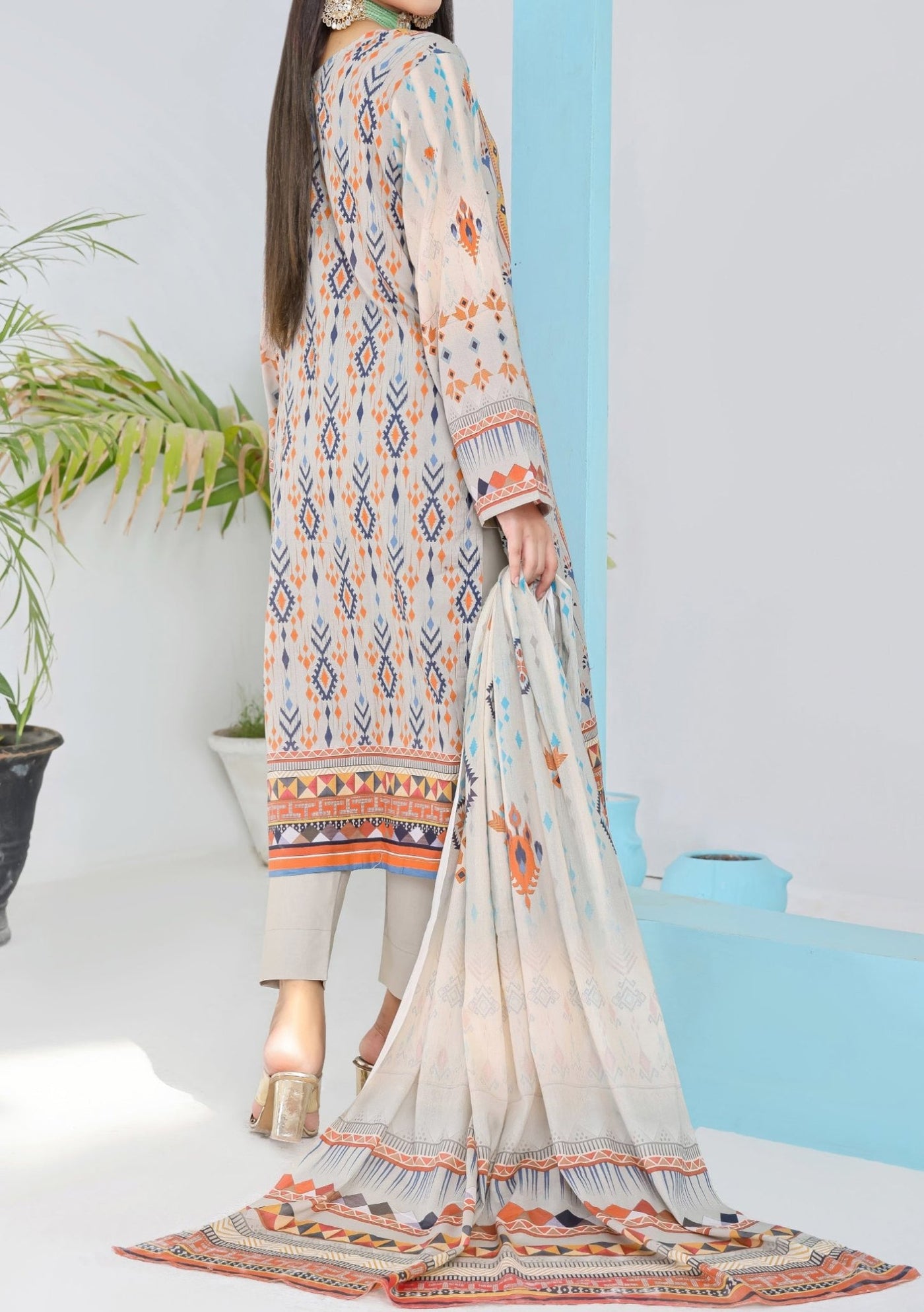 Bin Hameed Rozina Embroidered Printed Lawn Dress - db26199