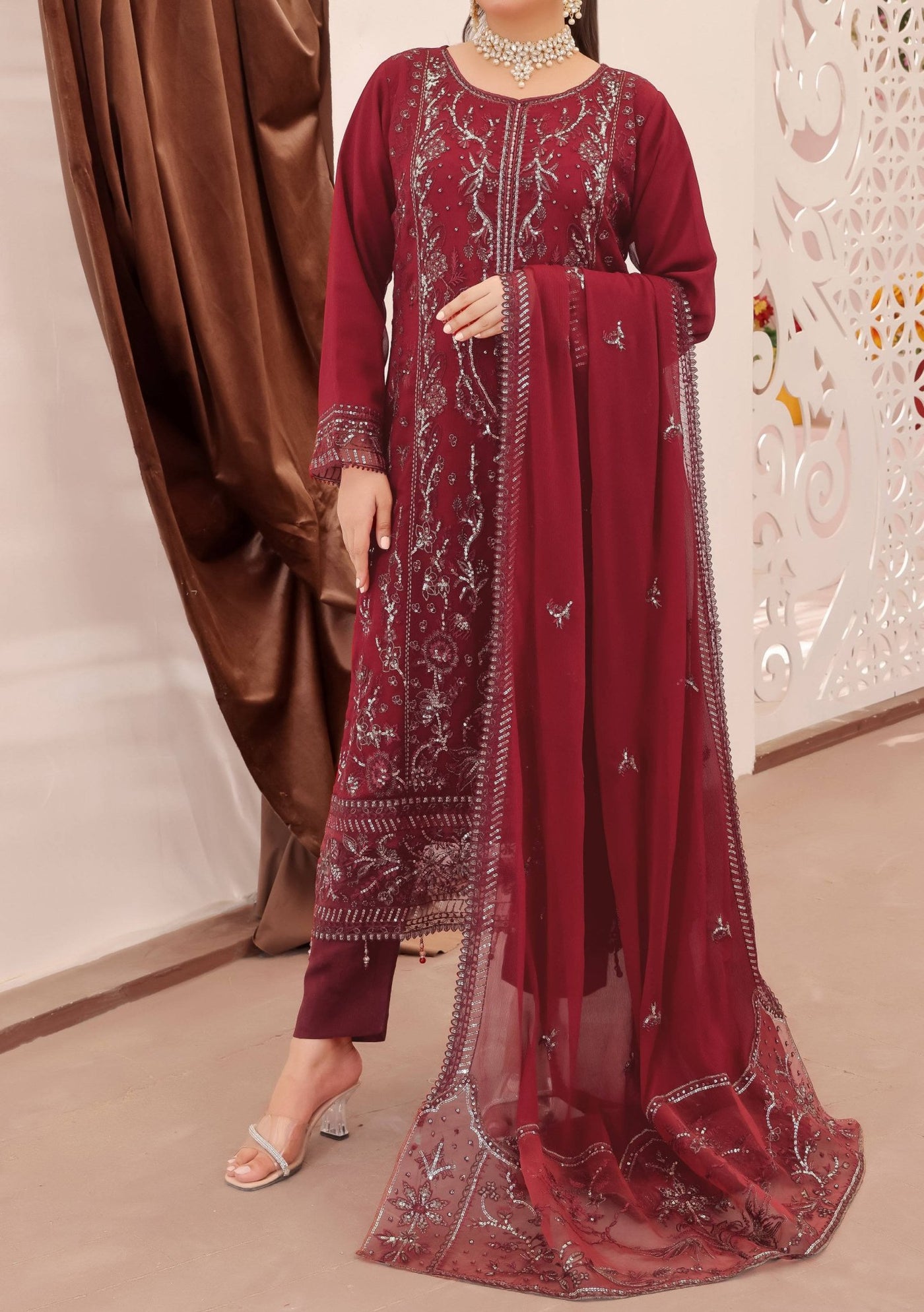 Bin Hameed Rubab Luxury Embroidered Chiffon Dress - db27846