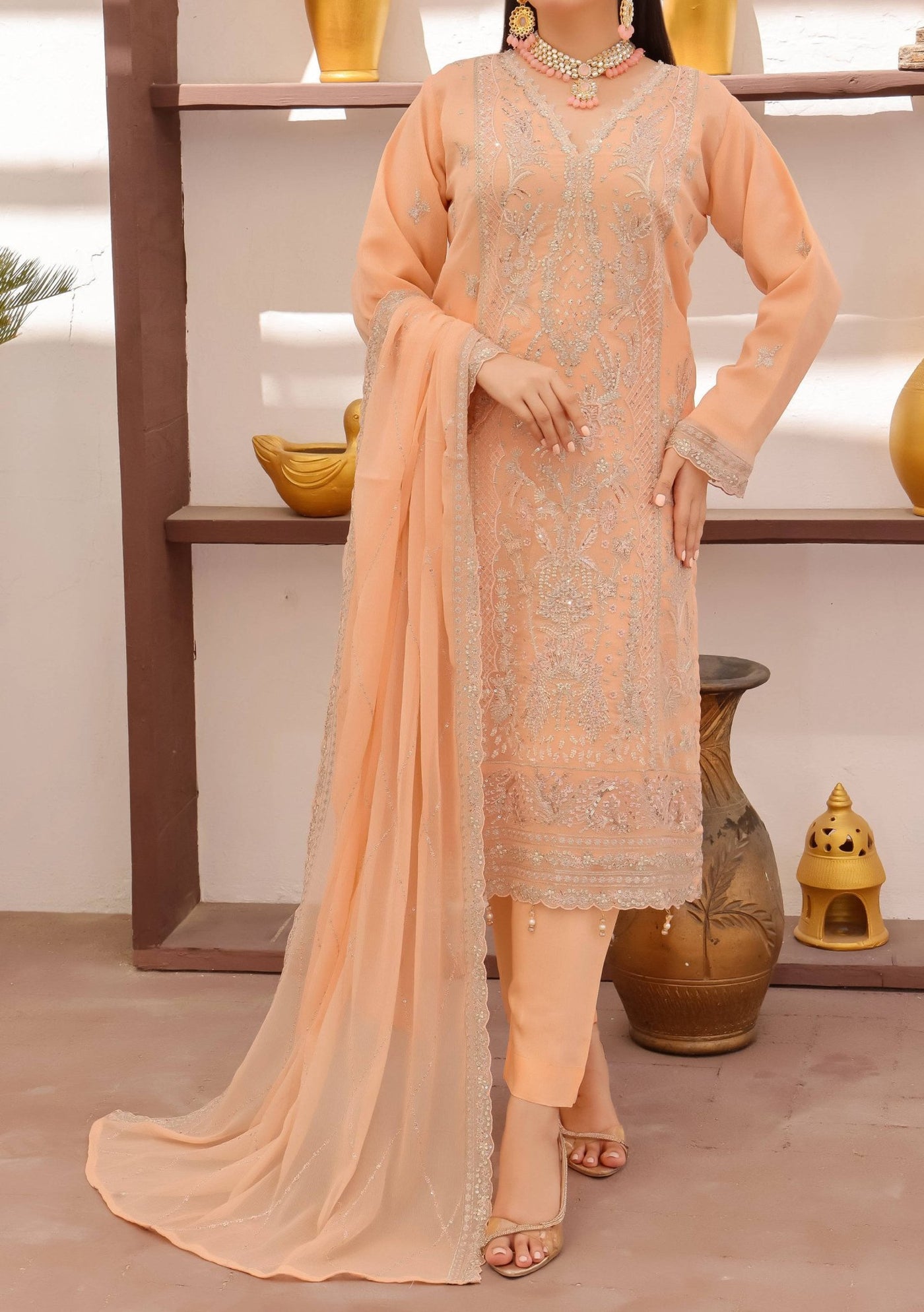 Bin Hameed Rubab Luxury Embroidered Chiffon Dress - db27849