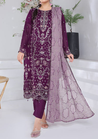 Bin Hameed Suffha Luxury Embroidered Chiffon Dress - db26670