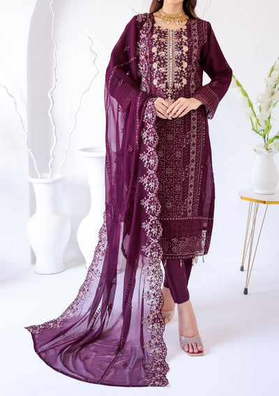 Bin Hameed Zhikar Luxury Embroidered Chiffon Dress - db27931
