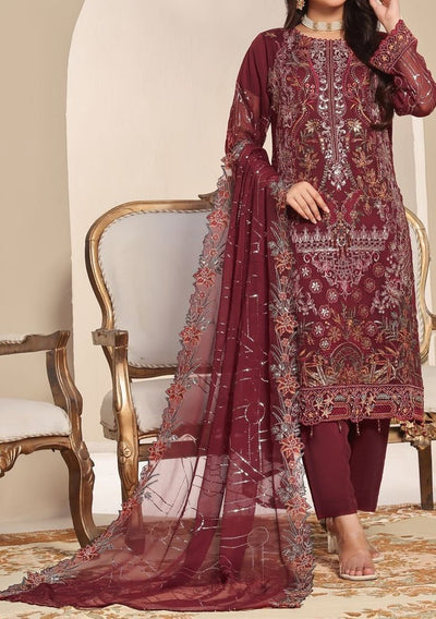 Bin Hameed Ziva Luxury Embroidered Chiffon Dress - db27649