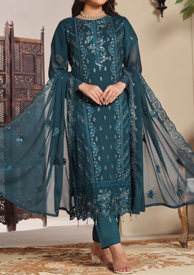 Bin Hameed Ziva Luxury Embroidered Chiffon Dress - db27647