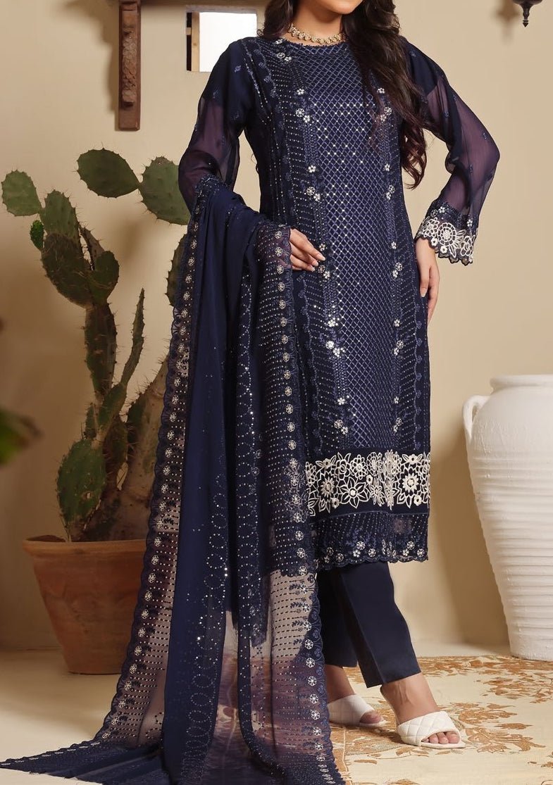 Bin Hameed Ziva Luxury Embroidered Chiffon Dress - db27643