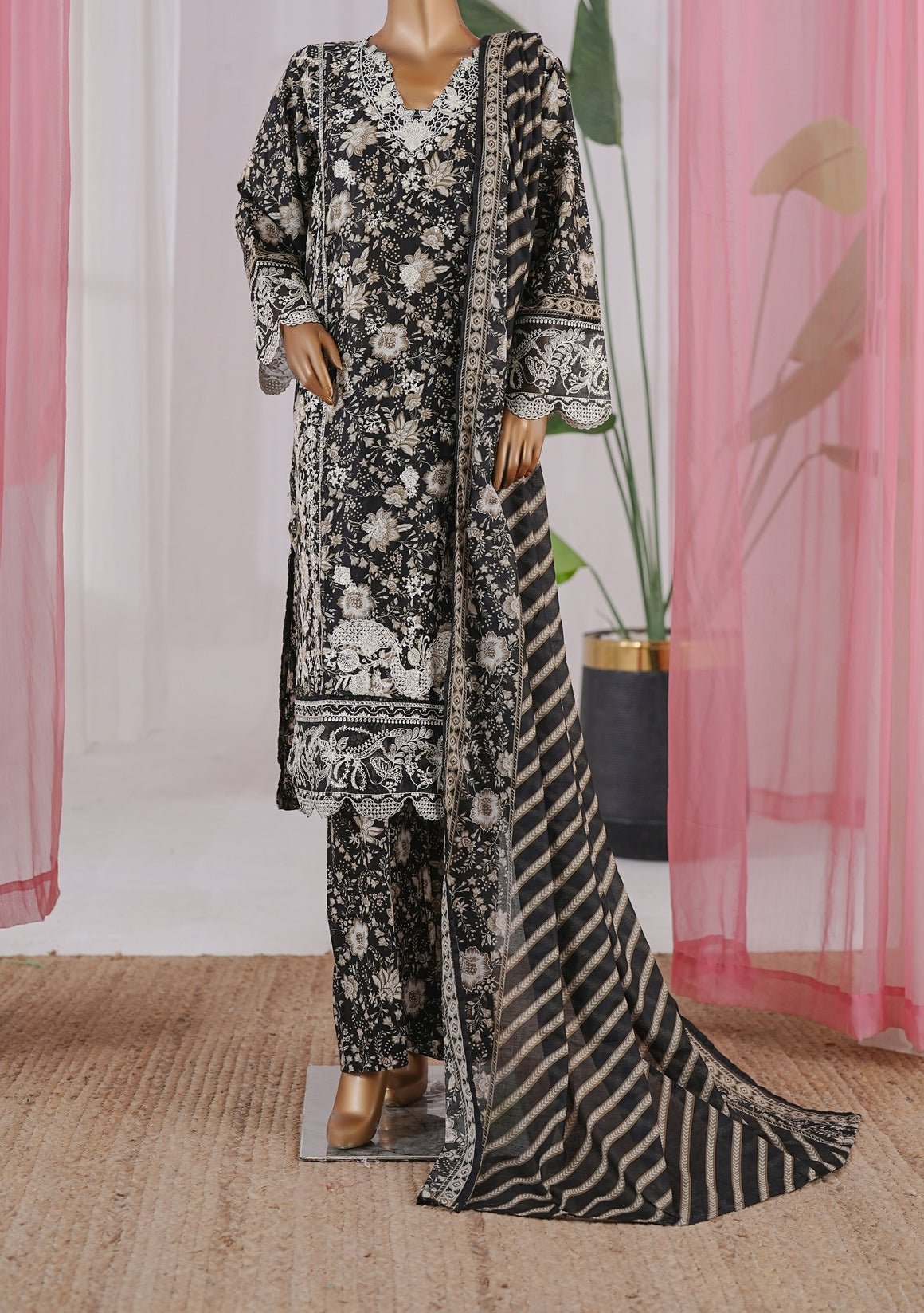Bin Saeed Ready Made Embroidered Chikankari Dress - db29498