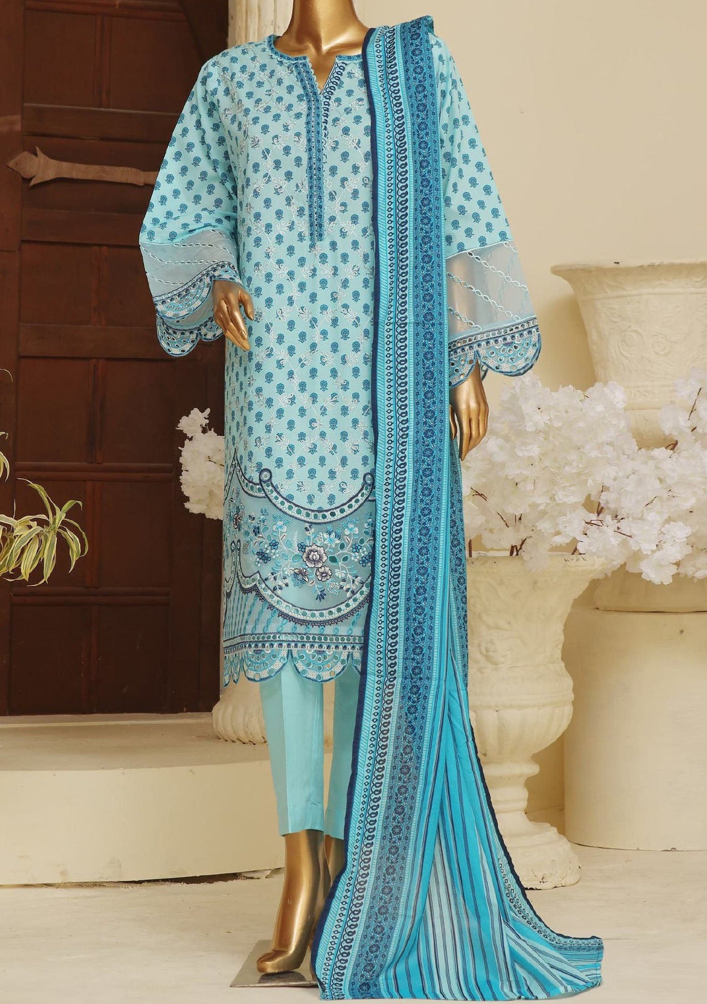 Bin Saeed Ready Made Embroidered Chikankari Dress - db29384