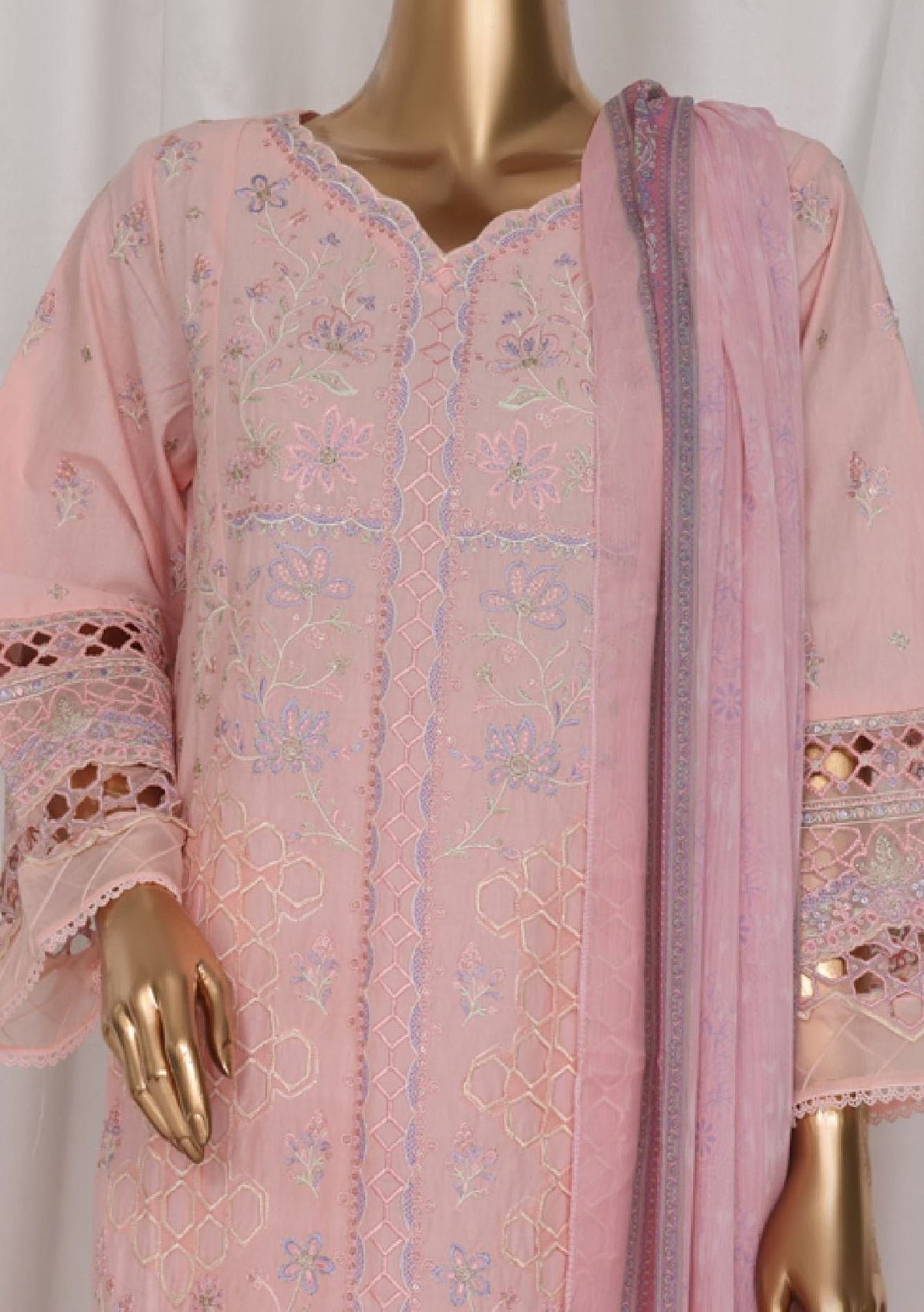 Bin Saeed Ready Made Embroidered Cotton Dress - db28742